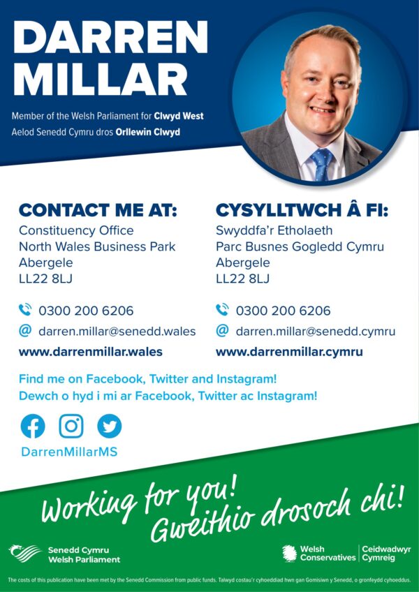 Darren Millar MS for Clwyd West (Member of the Senedd/Welsh Parliament)